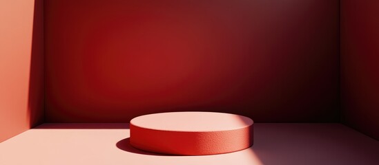 Poster - Abstract minimalist background featuring a pedestal rendered in 3D