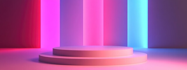 Poster - Abstract pastel colored background minimalist mockup for podium presentation or display 3D rendering