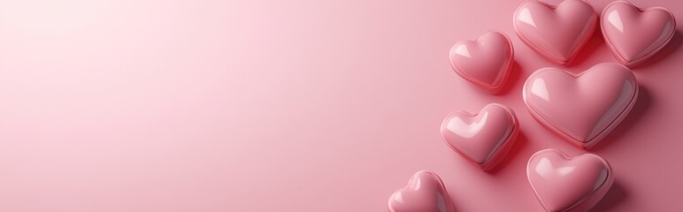 Soft pink monochromatic design for Valentine s Day product promotion Blank area for text 3D rendering