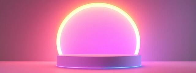 Poster - Abstract pastel colored background for cosmetic product presentation featuring a minimal podium display 3D rendering