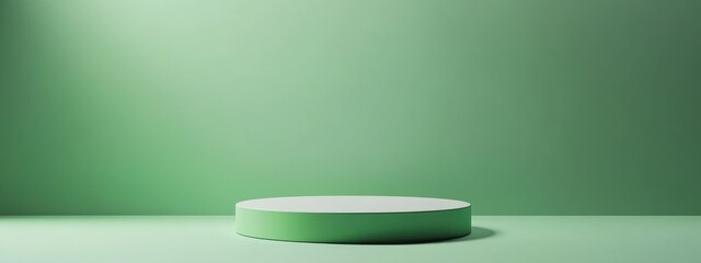 Aufkleber - Minimalist empty display podium with a green background Abstract 3D rendering for product presentation and advertising