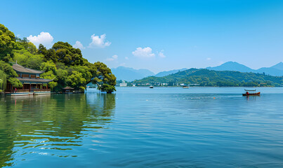 Sticker - lake in the mountains