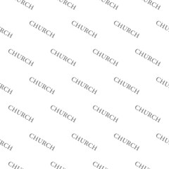 Sticker - Church word icon seamless pattern on white