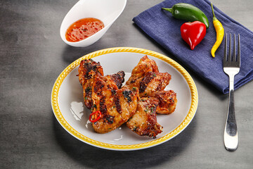 Buffalo grilled chicken wings barbecue