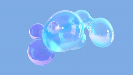 Aufkleber - Metaball animation of morphing liquid blobs. Background of 3D Abstract Colorful Metaballs. in Ultra HD 4K. an alpha matte and a seamless, looped 3D animation.