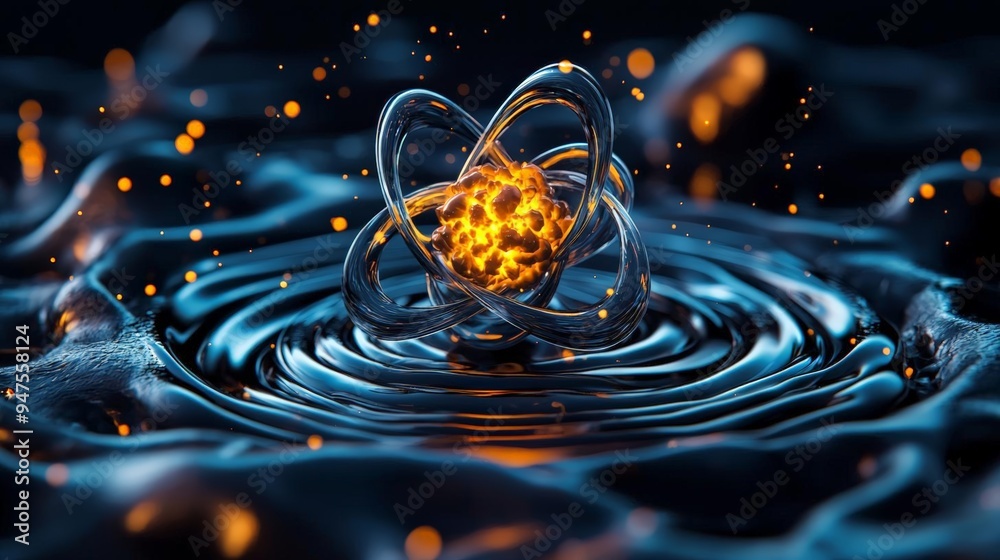 Radiation Core Visual representation of nuclear fission, showing atomic radiation ...
