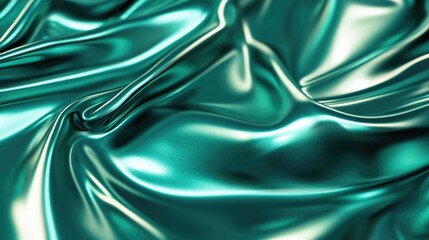 Poster - Green metallic backdrop 3D visualization 3D rendering