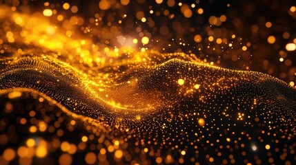 Poster - Dynamic particle array 3D technology aesthetic Abstract backdrop
