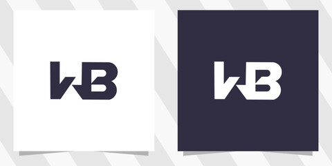 letter wb bw logo design vector