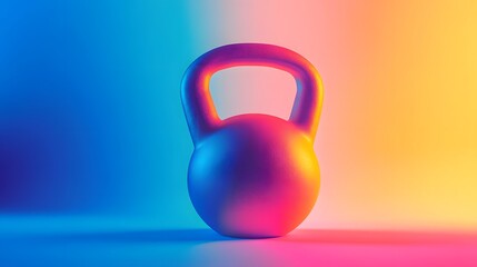 Wall Mural - Colorful Kettlebell in Neon Light