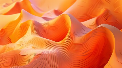 Poster - Abstract white and orange 3D render