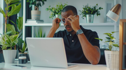 Canvas Print - The stressed man at work