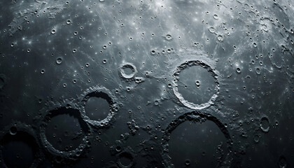 The surface of the moon with craters in outer space. Moon with stars