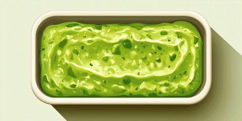 Wall Mural - Guacamole in a rectangular container, even texture