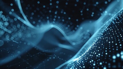 Poster - Abstract Blue Digital Waves