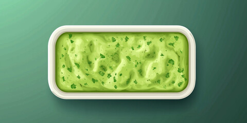 Wall Mural - Guacamole in a rectangular container, even texture