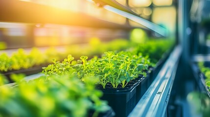 Poster - precision hydroponic farm harnessing iot technology for optimized plant growth showcasing a modern g