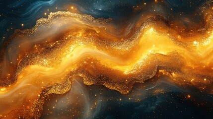 Wall Mural - Golden Galaxy