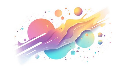 Wall Mural - Abstract Colorful Shapes on White Background