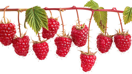 Wall Mural - Raspberries hanging from a branch