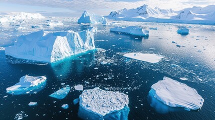 Wall Mural - Icebergs in Antarctica