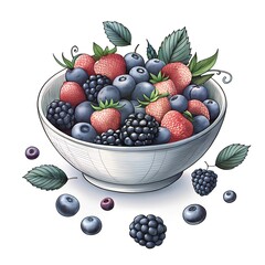 assortment of berries in a beautiful bowl