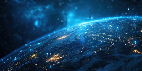 Poster - Earth at Night with a Network of Connections