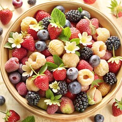 assortment of berries in a beautiful bowl