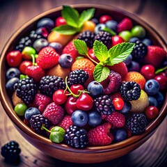 assortment of berries in a beautiful bowl