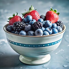 assortment of berries in a beautiful bowl