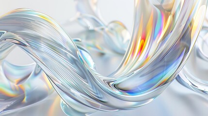 Poster - Abstract iridescent swirling shape