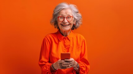 Poster - The elderly woman smiling