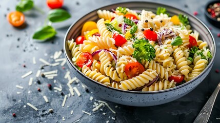 Wall Mural - A bowl of classic pasta salad