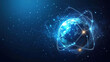 © Ika P - Global network concept. Abstract globe background. Symbolizing global network connectivity. Technology background. Abstract digital blue background with a futuristic globe. Copy space area