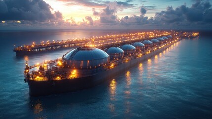 Poster - LNG Tankers at Sunset