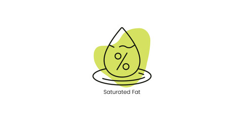 Wall Mural - Saturated Fats Vector Icon Indicating Dietary Fats and Health Impact