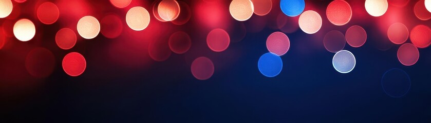 Bokeh lights in red, white, and blue, festive yet subtle Labor Day background