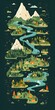 © Adobe Contributor - Illustration of a Scenic River Winding Through a Mountainous Landscape