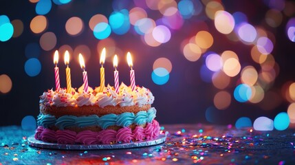 Poster - Birthday cake with candles