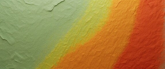 Abstract Gradient on Crumpled Green, Yellow, Orange, and Red Paper