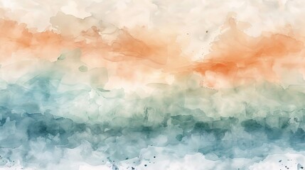 Wall Mural - Soft watercolor background with light pastel hues, with a large blank space in the center for text, artistic and serene 