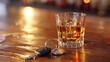 © Zahfran - Drunk driving: Car key next to a glass that evokes death