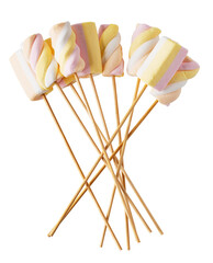 Sticker - marshmallows on white background