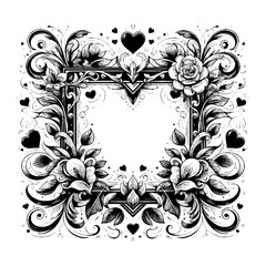 Wall Mural - floral ornament frame design