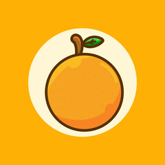 whole fresh orange design drawn in a simple style
