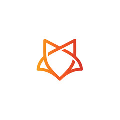 Wall Mural - Fox Line Logo vector. Fox head Icon