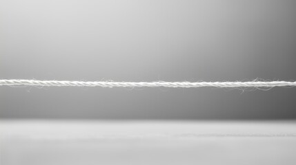 Poster - A thin white rope stretched across a minimalist background in soft lighting for an artistic presentation