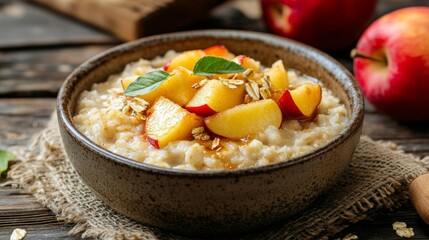 Wall Mural - Oatmeal with apples