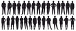 © LazyArtist - Set of business people silhouette, man and woman team, isolated on white background.
