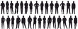 © LazyArtist - silhouette of people working group of standing business people vector silhouettes of illustration on isolated white background.